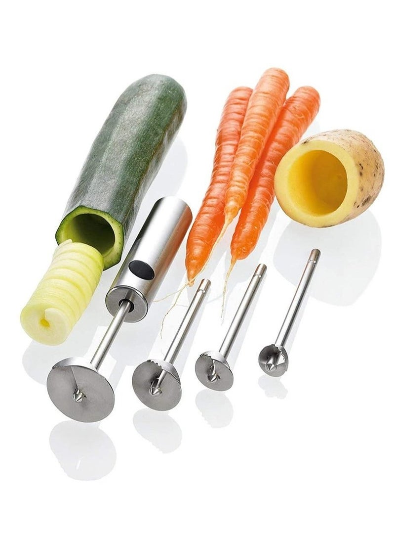 Fruit Corer,  Vegetable Digging Rotating Drill Stainless Steel Fruit Corer Apple Corer Set Core Remover Tool for Apple/Pear/Cherry for Children Food...