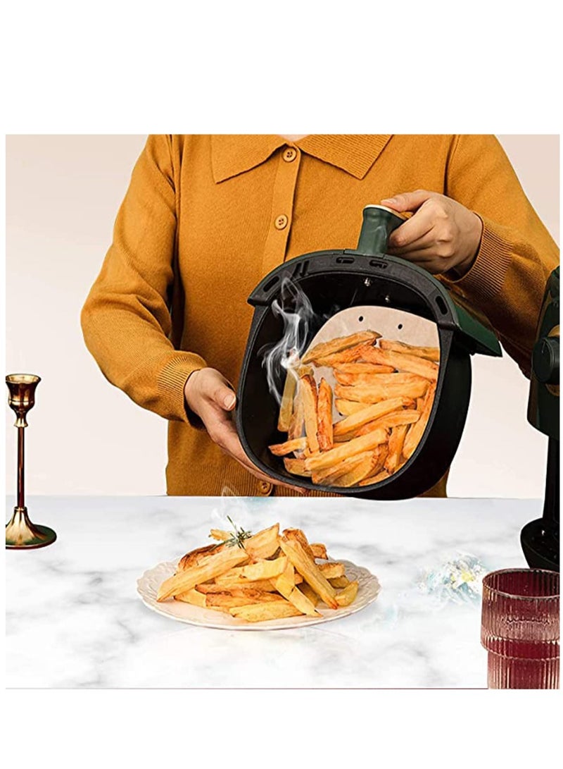 Air Fryer Parchment Paper Liners 8.5 inch Pre Cut Baking Paper Cooking Sheets Perforated Parchment Paper for Air Fryer Bamboo Steamer Basket Square 100 PCS