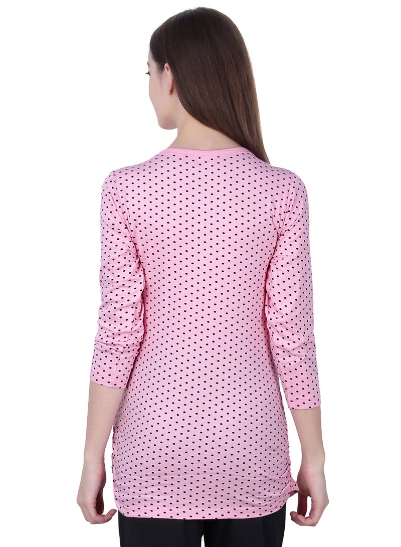 Polo Maternity Polka Dot Top Pink