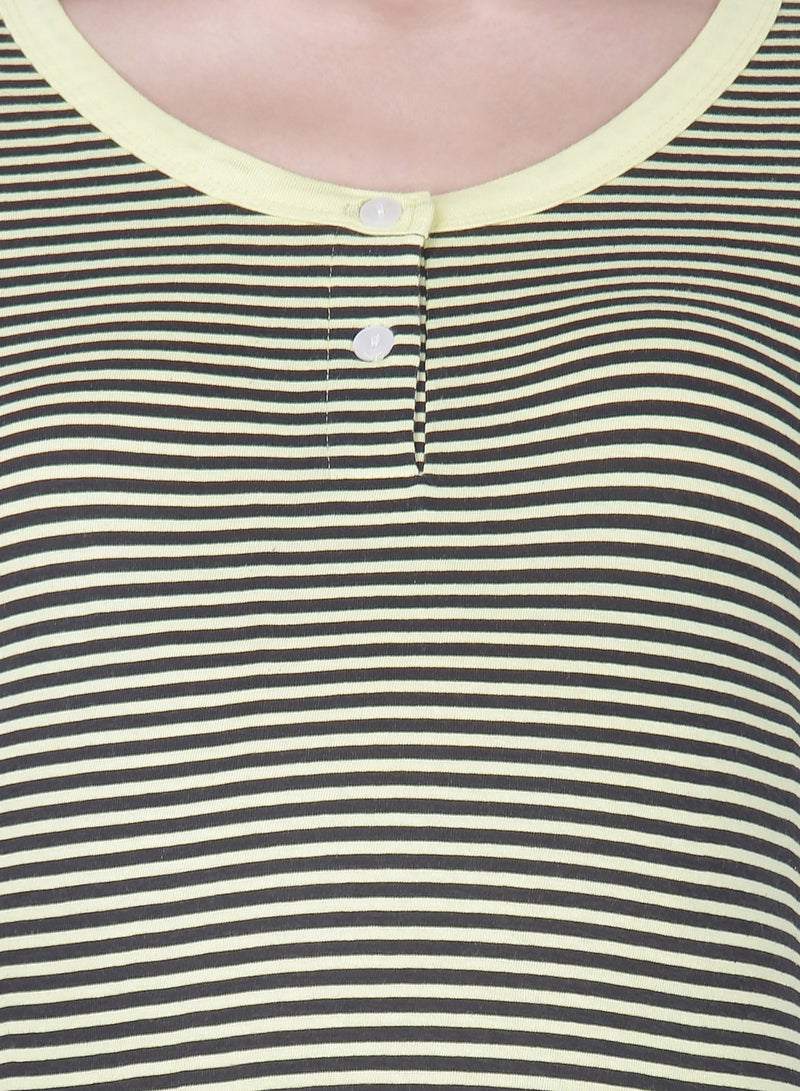 Polo Maternity Striped Top Green