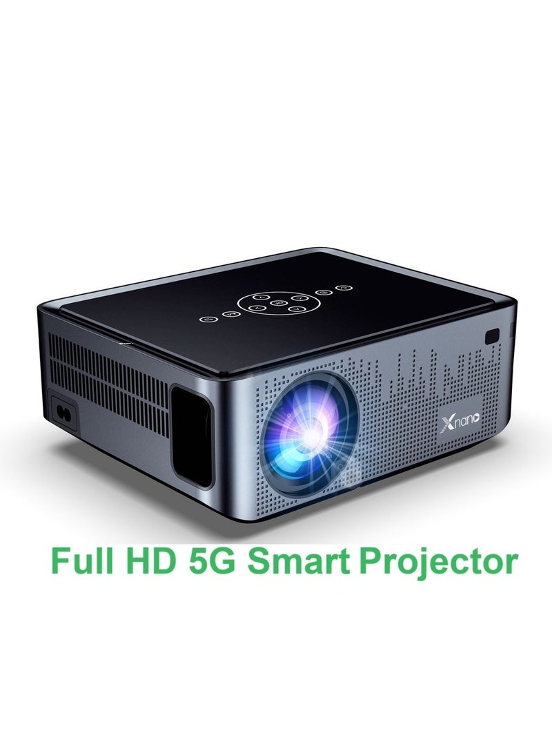 Professional Projector X1 Pro Full HD 5G Smart Projector Full HD 8K 1080P Resolution 12000 Lumens Dual Band WiFi Auto Focus Grey