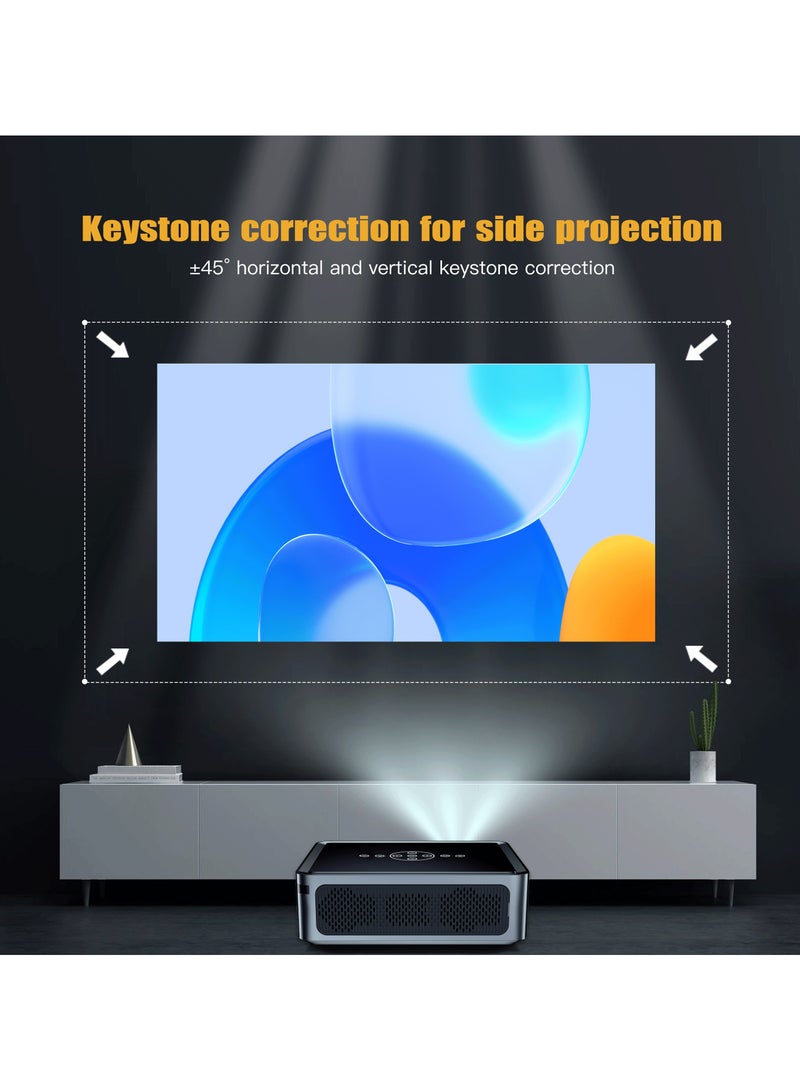 Professional Projector X1 Pro Full HD 5G Smart Projector Full HD 8K 1080P Resolution 12000 Lumens Dual Band WiFi Auto Focus Grey