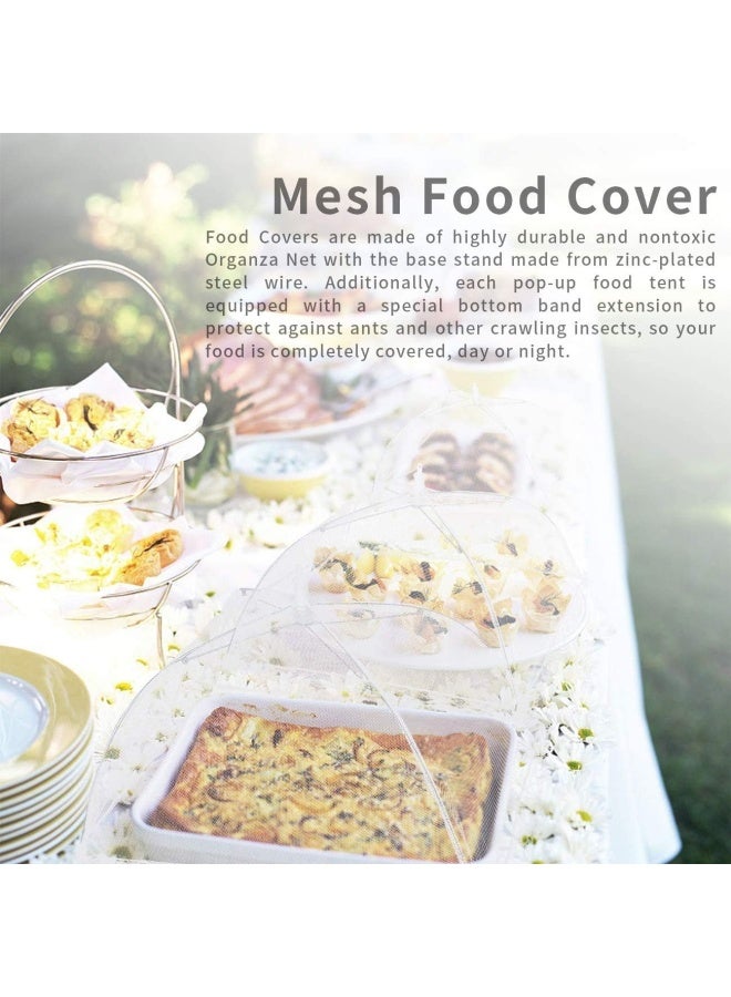 Homealexa Mesh Food Nets Fruit Cover Net 6 Pack 17 Inch Large And Strong Collapsible Mesh Cake Covers Net Mesh Food Covers Umbrella For Keeping Out Flies Bugs Mosquitos Food Cover Net