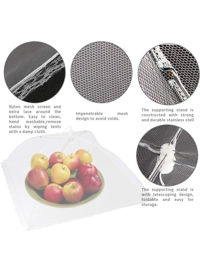 Homealexa Mesh Food Nets Fruit Cover Net 6 Pack 17 Inch Large And Strong Collapsible Mesh Cake Covers Net Mesh Food Covers Umbrella For Keeping Out Flies Bugs Mosquitos Food Cover Net