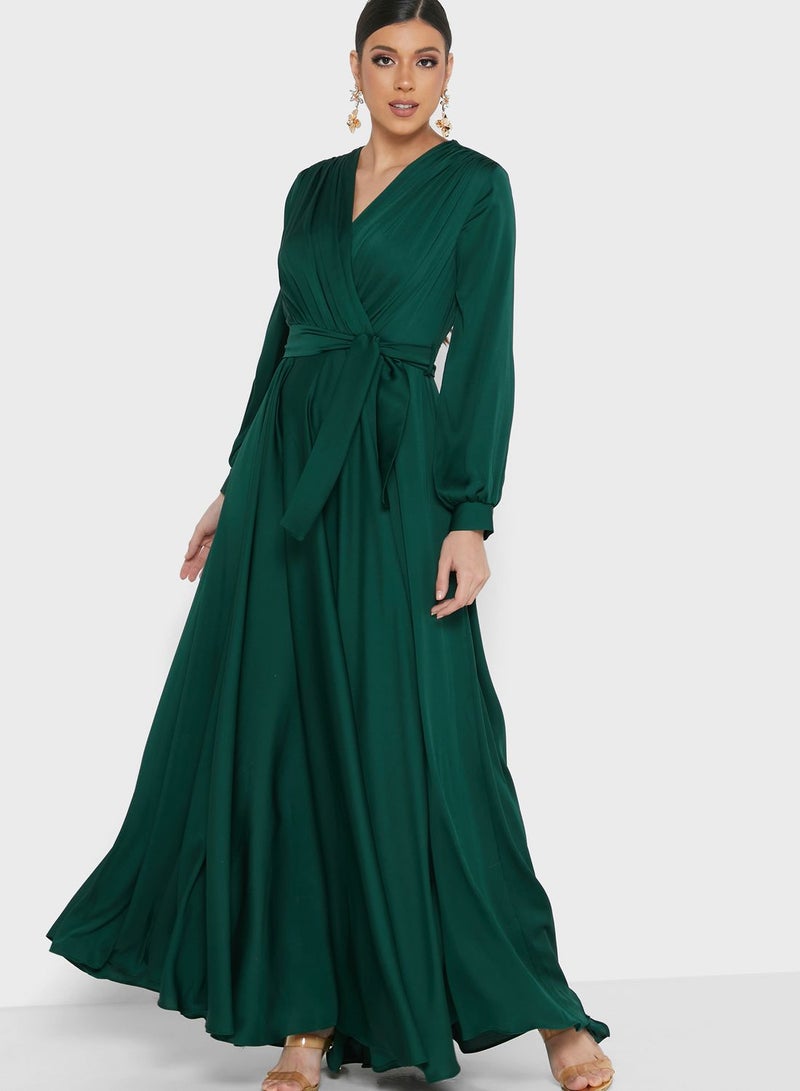 Wrap Maxi Dress Green