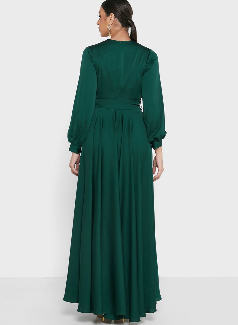 Wrap Maxi Dress Green