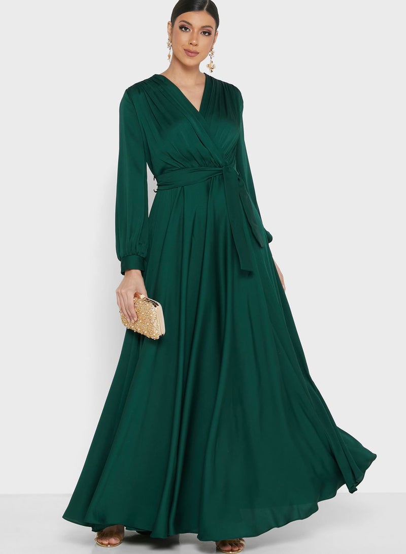 Wrap Maxi Dress Green