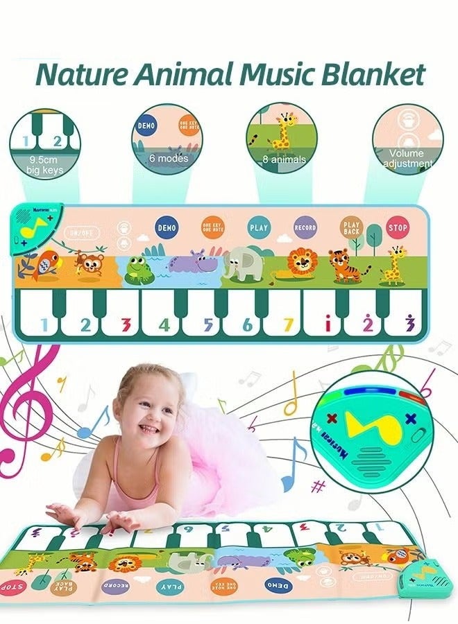 Piano Mat for Toddlers, Kids Musical Keyboard Playmat, Baby Dance Play Mats Educational Toys For Early Learning Girls Boys Gift