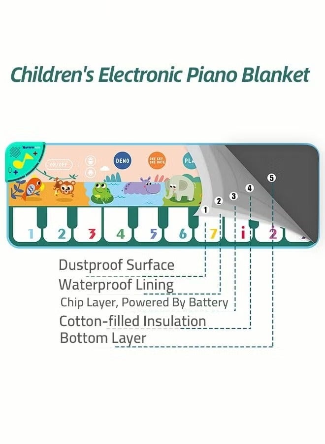 Piano Mat for Toddlers, Kids Musical Keyboard Playmat, Baby Dance Play Mats Educational Toys For Early Learning Girls Boys Gift