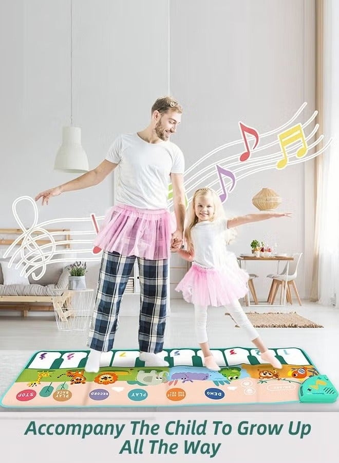 Piano Mat for Toddlers, Kids Musical Keyboard Playmat, Baby Dance Play Mats Educational Toys For Early Learning Girls Boys Gift