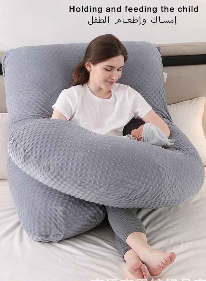 Pregnancy Pillows for Sleeping, U Shaped Full Body Pillow for Maternity Women with Removable Jersey Cotton Cover