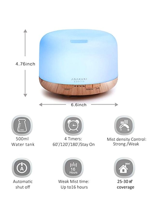 5-In-1 Essential Oil Diffuser Blue/Beige 6.6x4.76inch