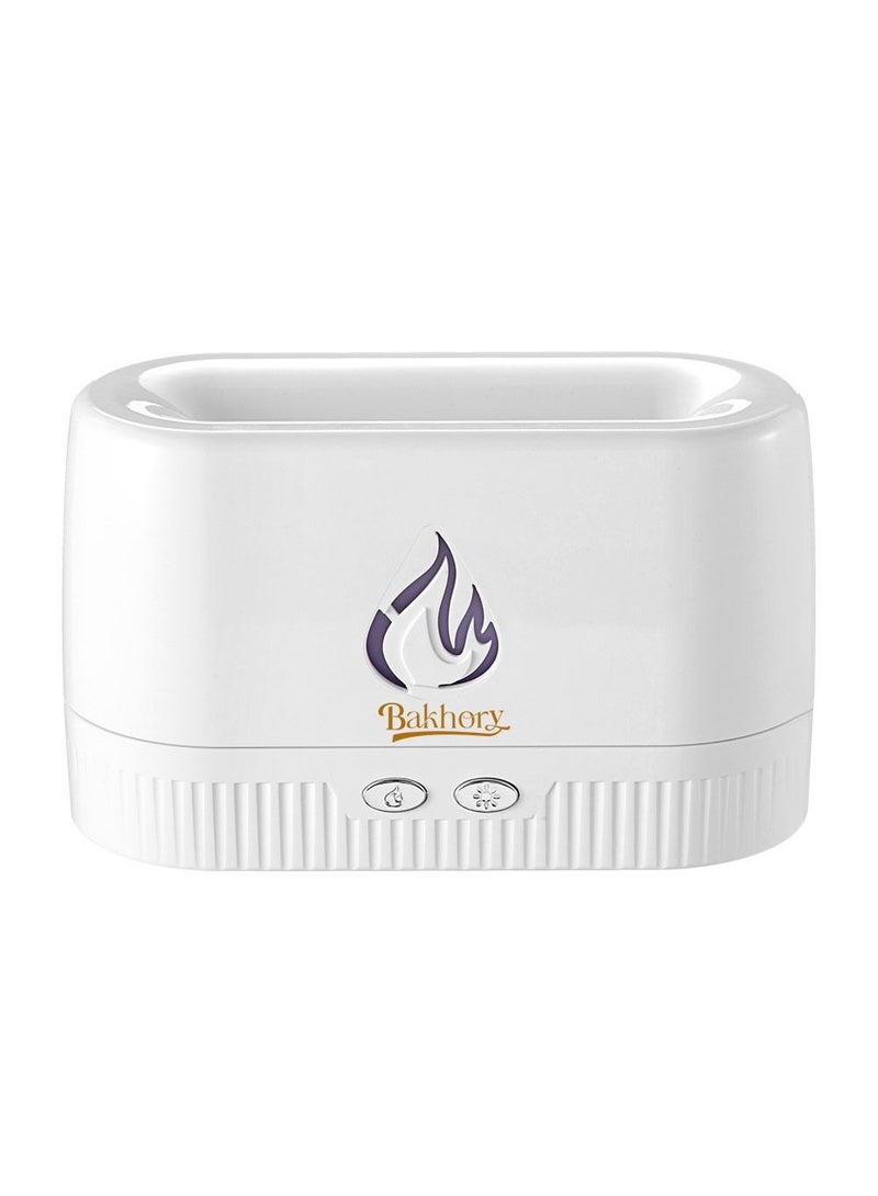 Essential Oil Diffuser with Multi Flame Effect, Ultrasonic Aromatherapy Humidifier, Ultra-Quiet 30dB, Use for Home, Office, Bedroom, Kitchen, PP Material, 200 ml, White