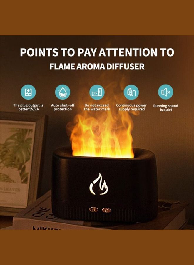 Essential Oil Diffuser with Multi Flame Effect, Ultrasonic Aromatherapy Humidifier, Ultra-Quiet 30dB, Use for Home, Office, Bedroom, Kitchen, PP Material, 200 ml, White