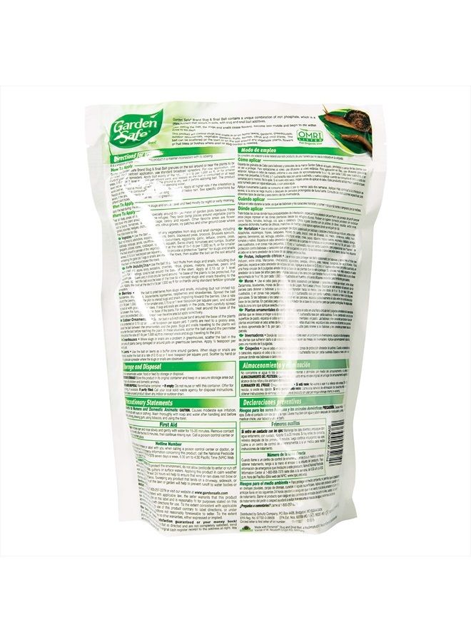 Slug & Snail Bait, Kills Slugs & Snails Within 3 to 6 Days, For Lawn and Garden, Can Be Used Around Pets and Wildlife, 2 lb