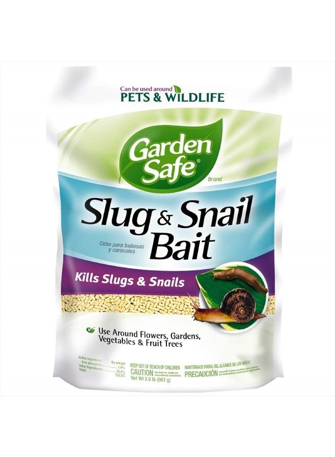 Slug & Snail Bait, Kills Slugs & Snails Within 3 to 6 Days, For Lawn and Garden, Can Be Used Around Pets and Wildlife, 2 lb