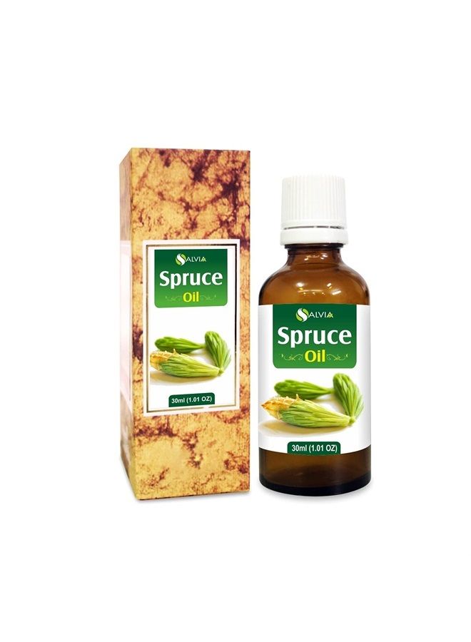 Spruce Oil (Tsuga Canadensis) Therapeutic Essential Oil with Dropper Amber Bottle 100% Natural Uncut Undiluted Pure Cold Pressed Aromatherapy Premium Oil - 30ML/ 1.1fl oz