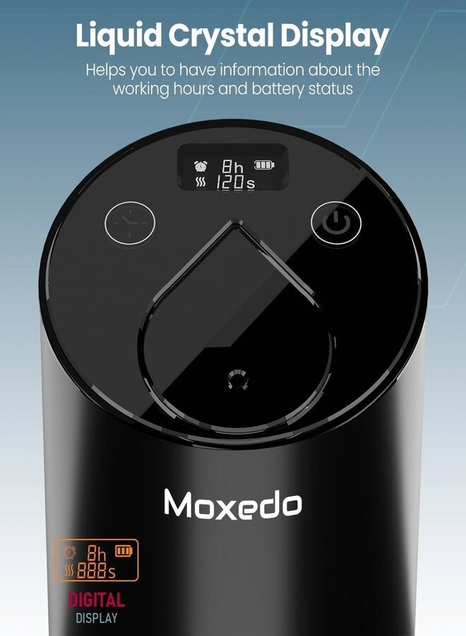 Moxedo Essential Aroma Diffuser Waterless Nebulizing Diffuser for Essential Oil Aroma Mist Portable Cordless USB Rechargeable with Timer for Car Room and Office