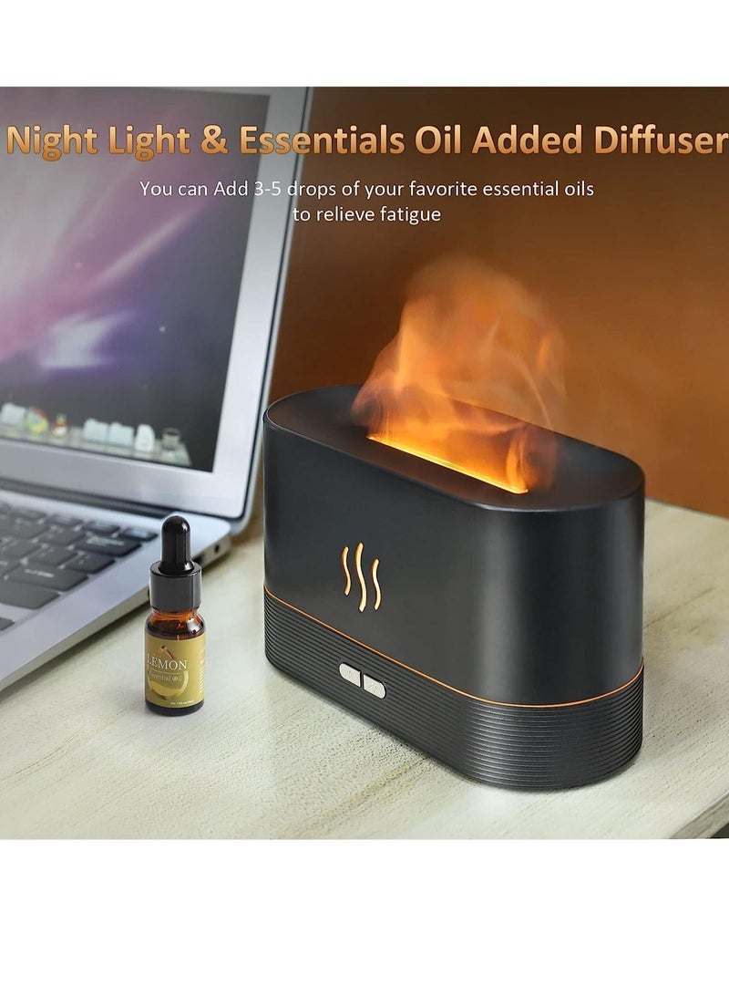 Flame Diffuser Humidifier-Auto Off 180ml Essential Oil Diffuser-2 Modes Brightness Aroma Humidifier with Fire Flame Effect for Home,Office,Spa,Gym