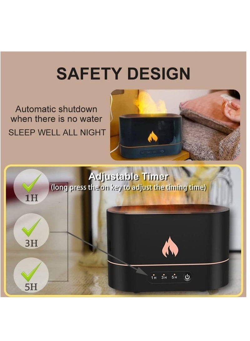 Flame Humidifier For Bedroom, Essential Oil Diffuser Cool Mist Humidifiers For Home Mini Air Small Personal Humidifier, 200 ml Lasts Up to 10 Hours