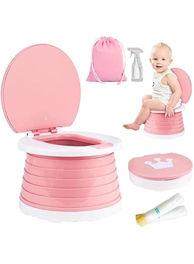 ® Portable Potty for Kids Toddlers Foldable Travel Potty Training Seat,Baby Potty Stool for Outdoor,Training Toilet Seat Emergency Toilet for Car, Camping, Outdoor, indoor