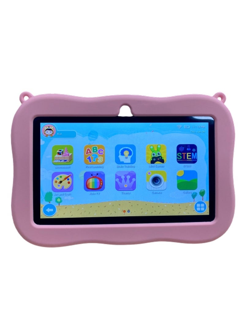 PRITOM Tablet for Kids, 7 inch Kids Tablets with WiFi, 32GB ROM, 4GB RAM, Bluetooth, Camera, Parental Control, Pre-Installed APPs, Games, Learning Educational Toddler Tablet with Case, Pink