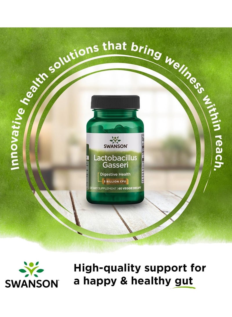 Lactobacillus Gasseri - Probiotic Supplement Supporting Digestive Health with 3 Billion CFU - Design-Release Satiety & Fat Metabolism Support - (60 Veggie Capsules)