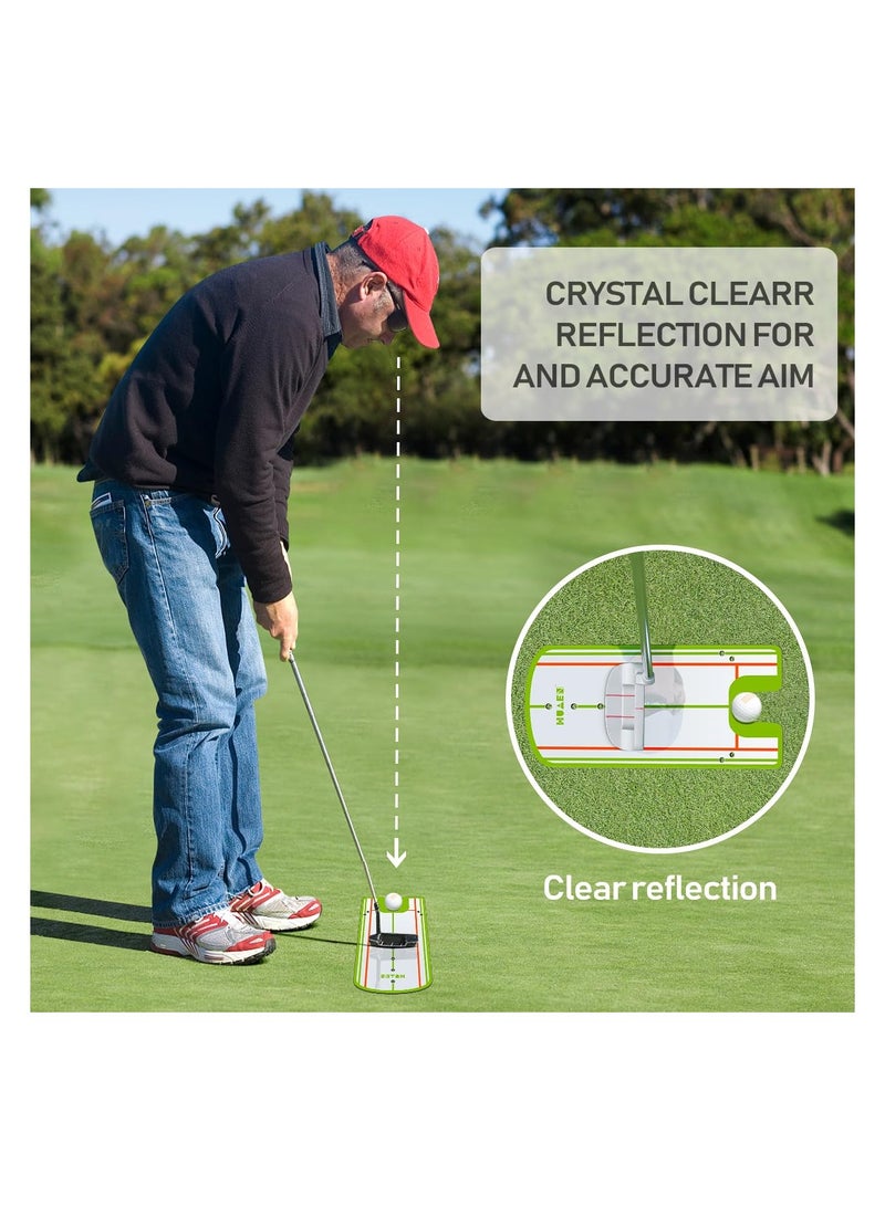 Golf Putting Alignment Mirror, Portable Golf Putting Training Aid, for Beginners Golf Putting Practice, Effective Putting Aid, Professional Golf Training Equipment