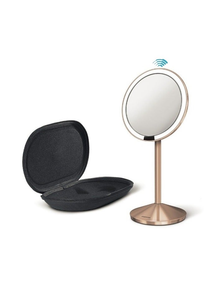 Sensor Mirror Mini With Travel Case, Tru Lux Light system, Folds Flat, 10X magnification, Distortion Free, Rechargeable & Cordless