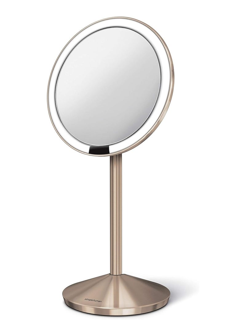 Sensor Mirror Mini With Travel Case, Tru Lux Light system, Folds Flat, 10X magnification, Distortion Free, Rechargeable & Cordless