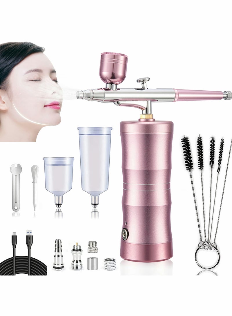 Handheld Airbrush Kit Portable Makeup Set Rechargeable Cordless Multi Purpose for Art Hobby Nail Cake Decoration