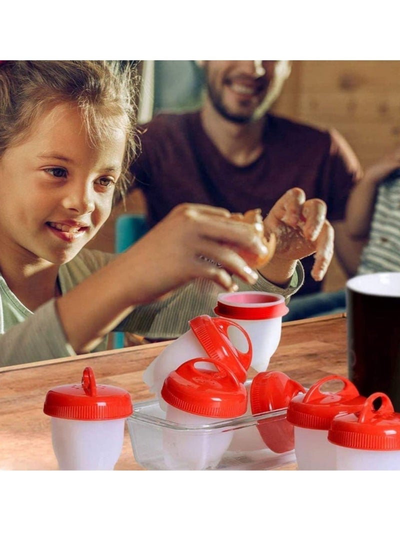 Egg Boiler Set 6 Pieces Egg Cooker Egg Boiler without Shell Silicone Egg Cup Mini Portable Quick Egg Cooking Cup Steamed Kitchen Tools For Breakfast