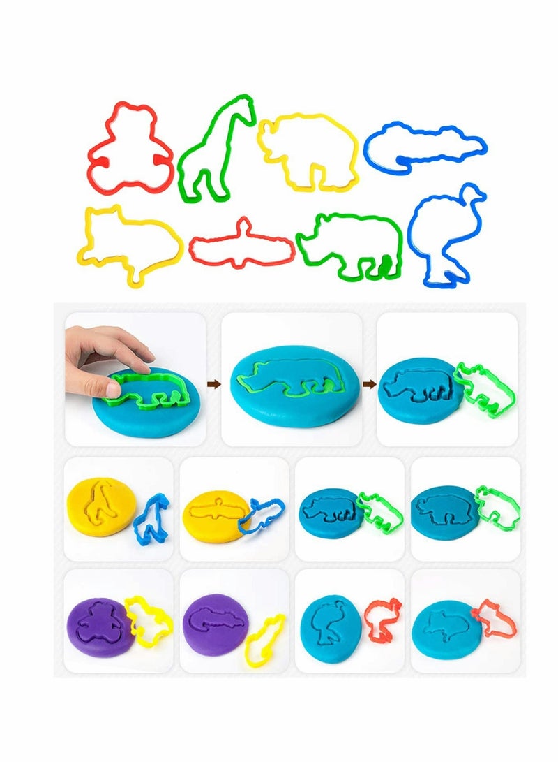Multi-Color Clay Dough Tools, Play Dough Tools Set for Kids Letter Molds, Numeral Molds Various Plastic Animal Molds for Creative Dough Cutting (Letters Numbers and Basic Shapes 63 Pieces)