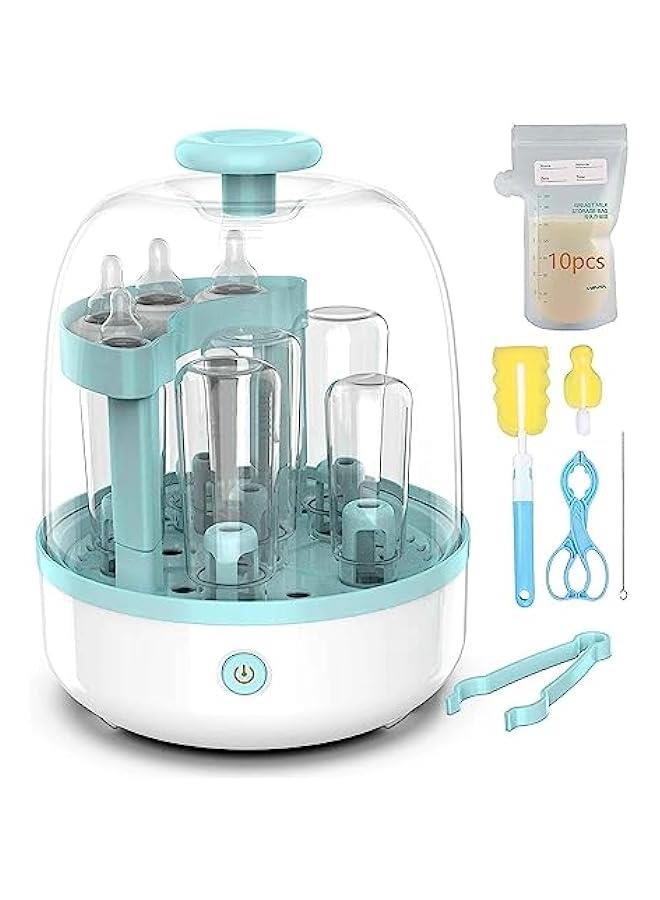 Bottle Sterilizer, Baby Bottle Steam Sterilizer Sanitizer for Baby Bottles Pacifiers Breast Pumps Large Capacity and 99.99% Cleaned in 8 Mins,Large Capacity, One on Control, BPA-Free