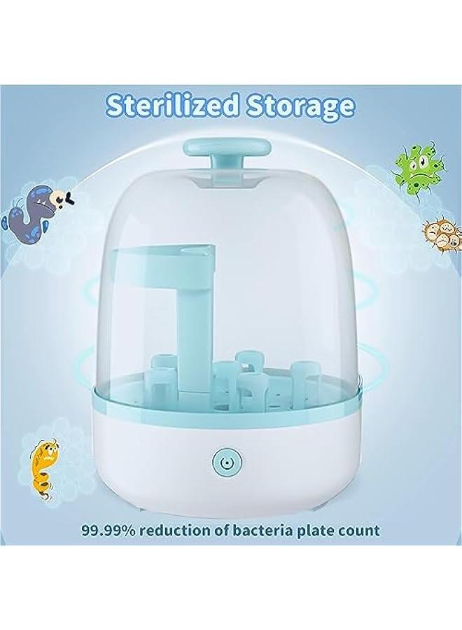 Bottle Sterilizer, Baby Bottle Steam Sterilizer Sanitizer for Baby Bottles Pacifiers Breast Pumps Large Capacity and 99.99% Cleaned in 8 Mins,Large Capacity, One on Control, BPA-Free