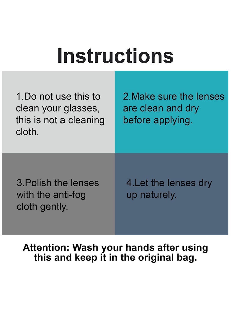 Anti Fog Wipes, 10 PCS Anti-Fog Microfiber Cloth, Nano Anti Fog Cloth Defog Reusable Cleaning Cloth for Glasses Goggles Motorcycle Helmet Eyeglass Camera Lens