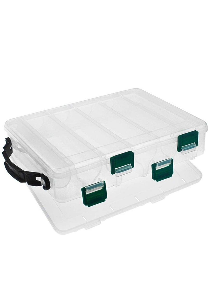 Clear Double Sided Fishing Tackle Storage Box with Waterproof Case - Organizer for Fishing Accessories and Lures