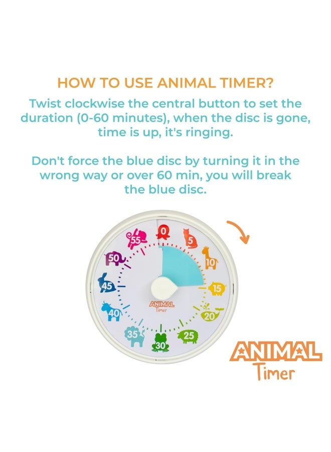 Animal Visual Timer And Color Timer For Kids Preschoolers And Toddlers Silent Classroom And Home 60 Minute Countdown Clock Time Management Tool Animal Timer