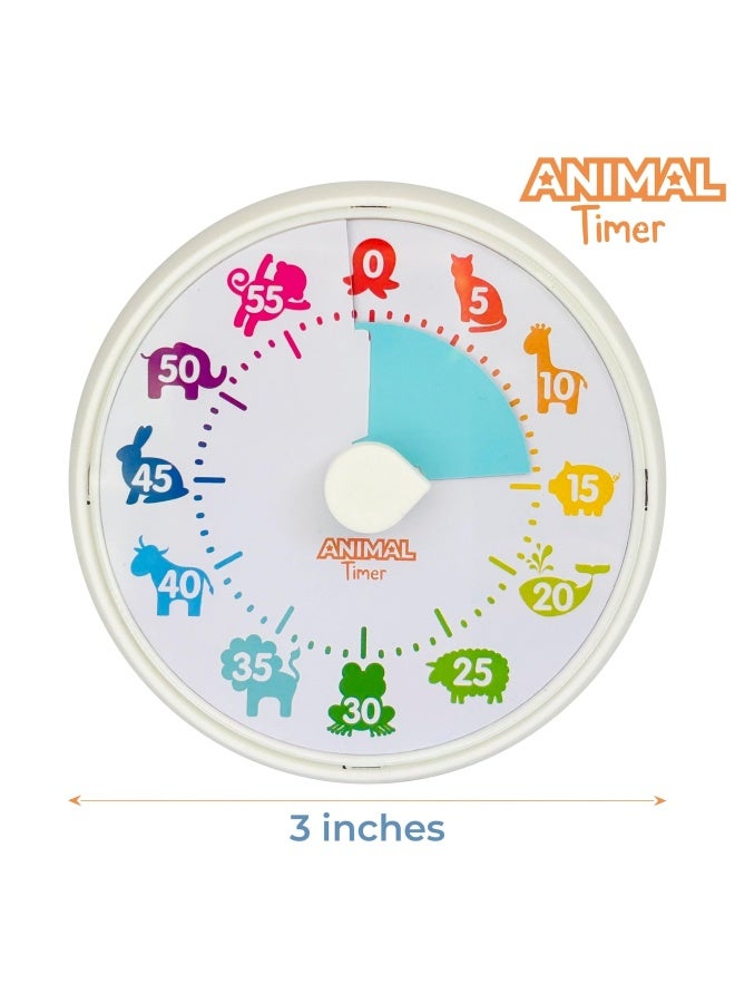 Animal Visual Timer And Color Timer For Kids Preschoolers And Toddlers Silent Classroom And Home 60 Minute Countdown Clock Time Management Tool Animal Timer