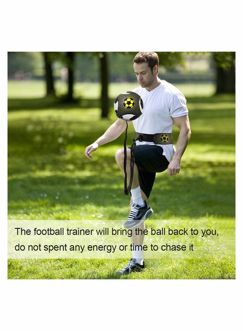 Football Kick Trainer Football Training Equipment Soccer Training Aid Football Skills Improvement Solo Practice for Kids Adults Hands Free Universal Fits All Size Footballs
