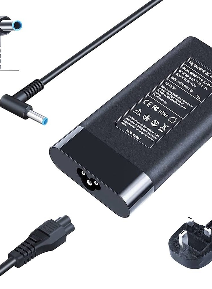 HP 19.5V 7.7A 150W Laptop Replacement Adapter, 4.5mm*3.0mm Pin Connector, 100V-240V 50/60hz Input Voltage, Wide HP Laptop Compatibility