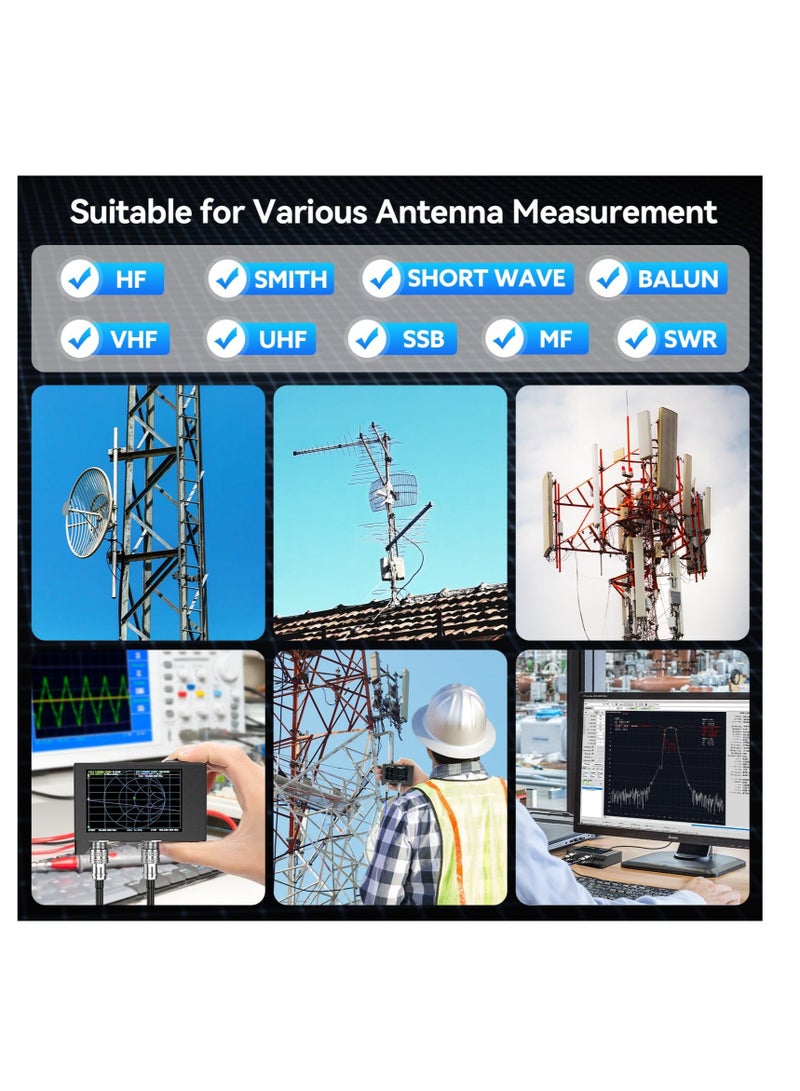 NanoVna SAA-2N VNA Vector Network Analyzer, 50KHz -3GHz Antenna Analyzer with Bag,  4