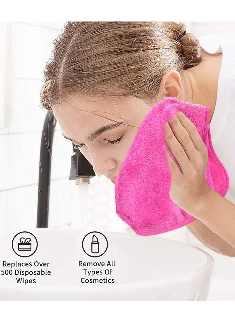 Makeup Remover Cloths Microfiber Reusable Fast Drying Washcloth, Face Towels for Women (4 Count)