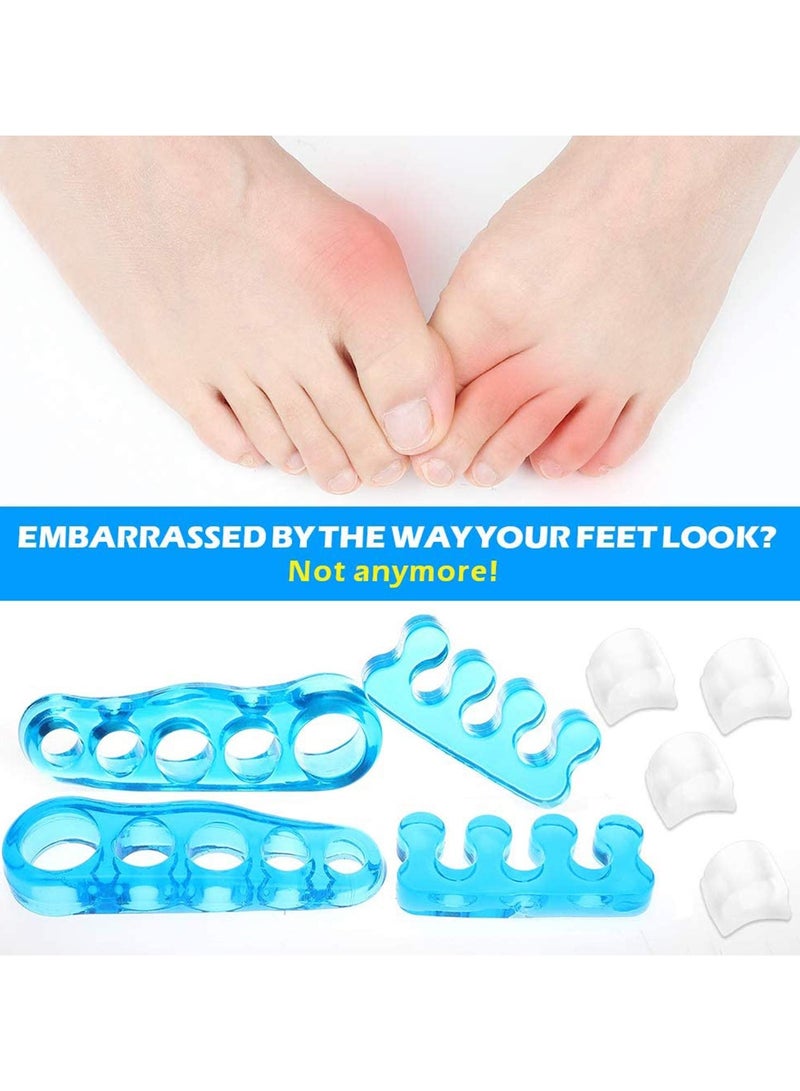 Toe Stretcher and Separator Gel Kit - 8 Pcs Bunion Relief, Effective Treatment for Hammer Toe and Hallux Valgus, Alleviates Pain, Suitable for Women and Men