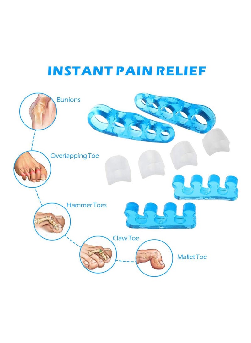 Toe Stretcher and Separator Gel Kit - 8 Pcs Bunion Relief, Effective Treatment for Hammer Toe and Hallux Valgus, Alleviates Pain, Suitable for Women and Men