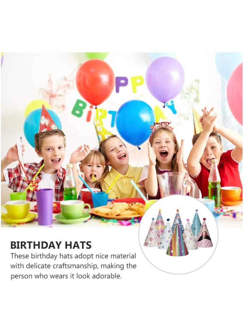 Fun Party Cone Hats, Xxl Hat Kids Party Pom Pom Cone Party for Birthday Party and Diy Crafts Party Supplies for Group Activities Games and Decorations Hats Mini Hat