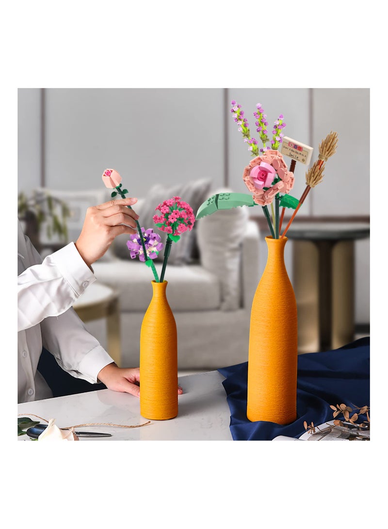 Flower Bouquet Building Blocks, KASTWAVE Building Block Flower Creativity Artificial Flowers Building Toy Set for 6+ Kids, Gift for Children, Friends, Families (without Vase) (Set 1)