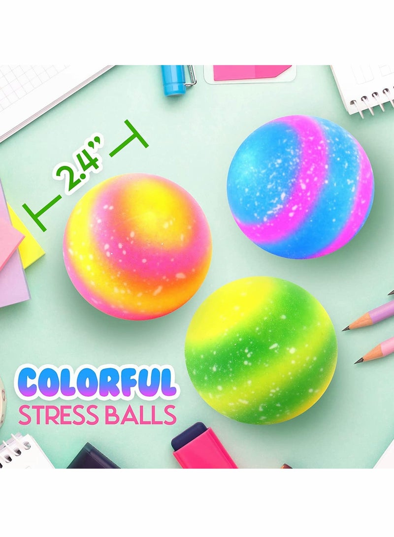 Stress Balls, Squeeze Relief Balls, 4 PCS Relaxing Durable Stretch Stress Relief Fidget Toy Set, Super Soft Balls for Kids Adults, Mixed Color Toys Gifts to Help Anxiety, ADHD, Autism Hand Strength