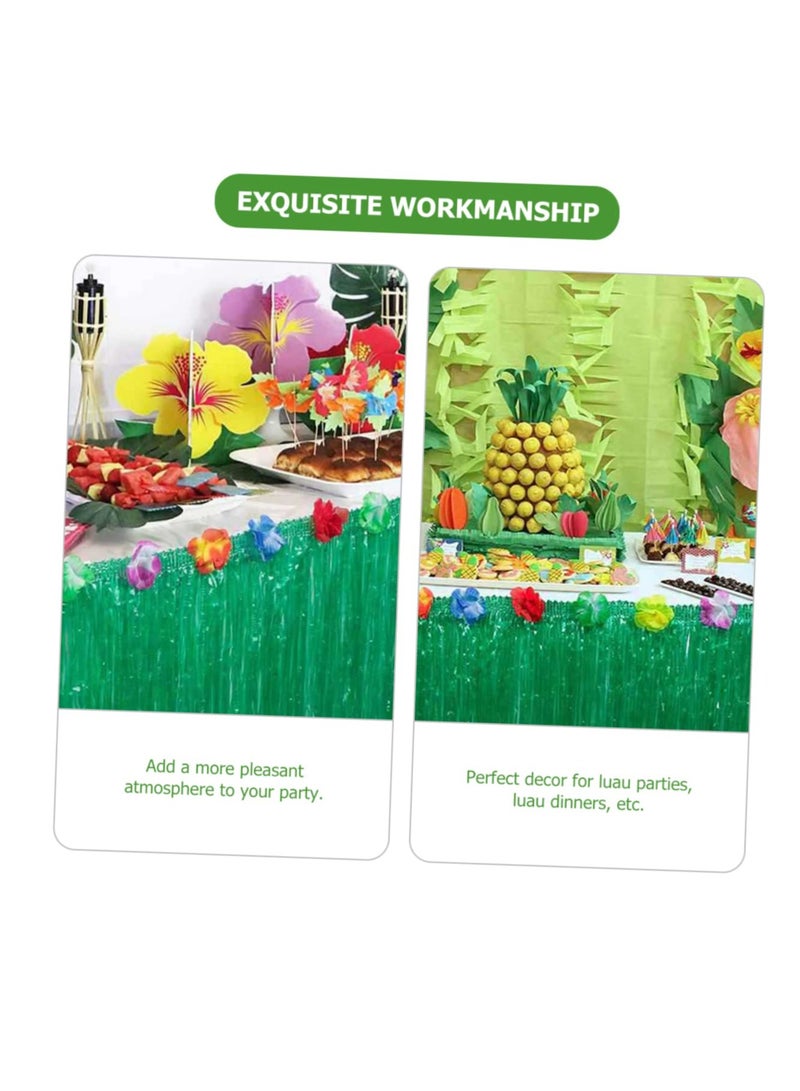 Tropical Luau Party Decoration Pack, Hawaiian Beach Theme Party Favors Luau Party Supplies (83 PCS), Including Green Hawaiian Table Skirt, Pineapple, Flamingo, Leaf, Flower, Small Umbrella, Straw