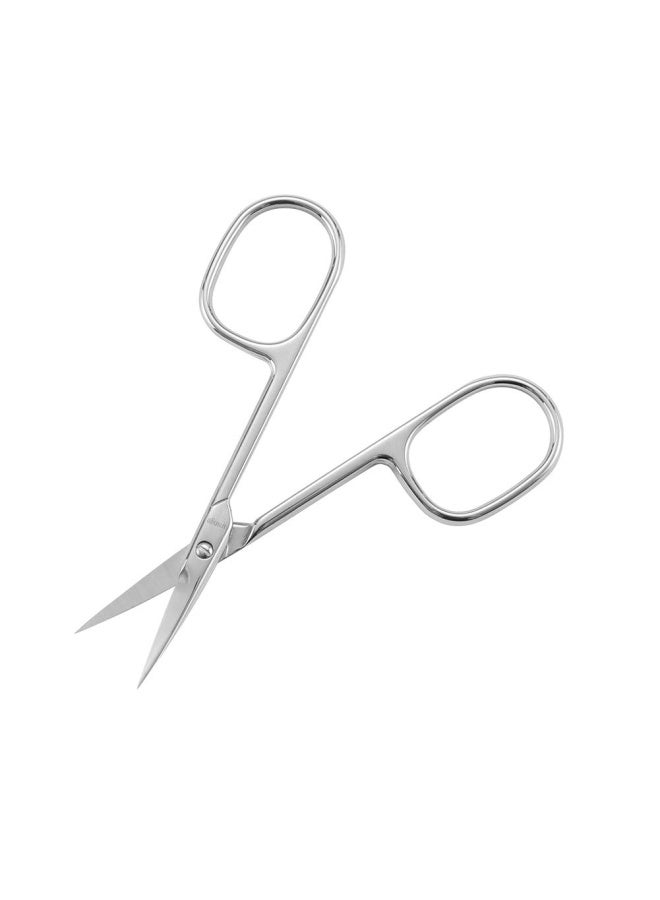 Premium Manicure Nail Scissors Multi-purpose Stainless Steel Cuticle Beauty Grooming Kit for Eyebrow Eyelash Dry Skin Curved Blade 3.5 inch